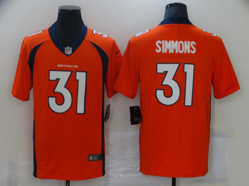 Men Denver Broncos #31 Simmons Orange Nike Vapor Untouchable Limited 2021 NFL Jersey->dallas cowboys->NFL Jersey
